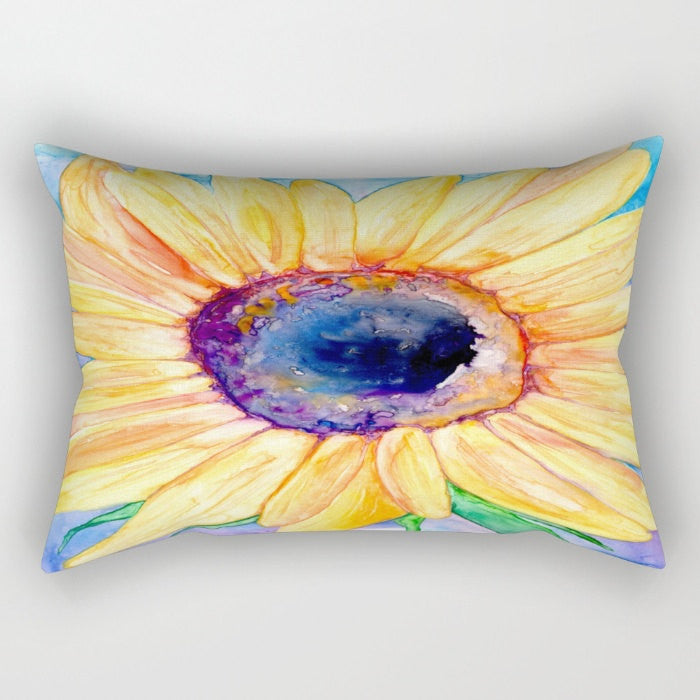 Decorative Pillow Cover - Floral Sunflower - Floral Throw Pillow Cushion - Fine Art Home Decor Brazen Design Studio Tan