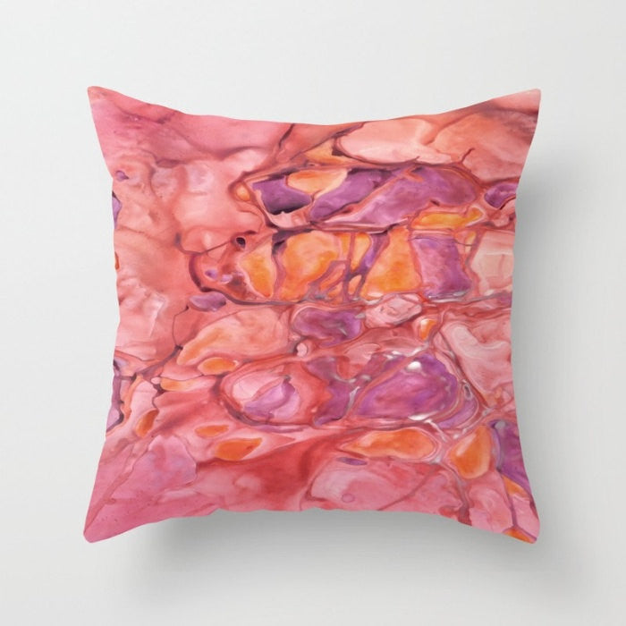 Decorative Pillow Cover - Abstract Art Rubra Corde - Throw Pillow Cushion - Home Decor Brazen Design Studio Light Coral