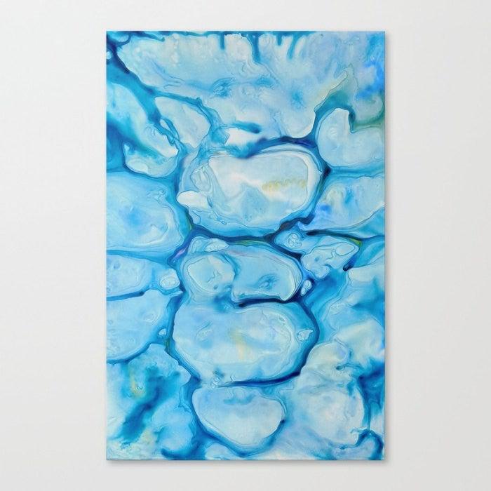 Abstract Art - Watercolor Painting - Nymphaea Contemporary Art Print Brazen Design Studio Sky Blue