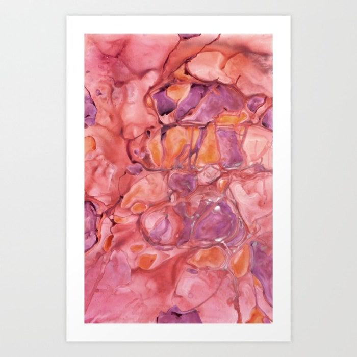 Abstract Art - Watercolor Painting - Rubra Corde Contemporary Art Print Brazen Design Studio Light Coral