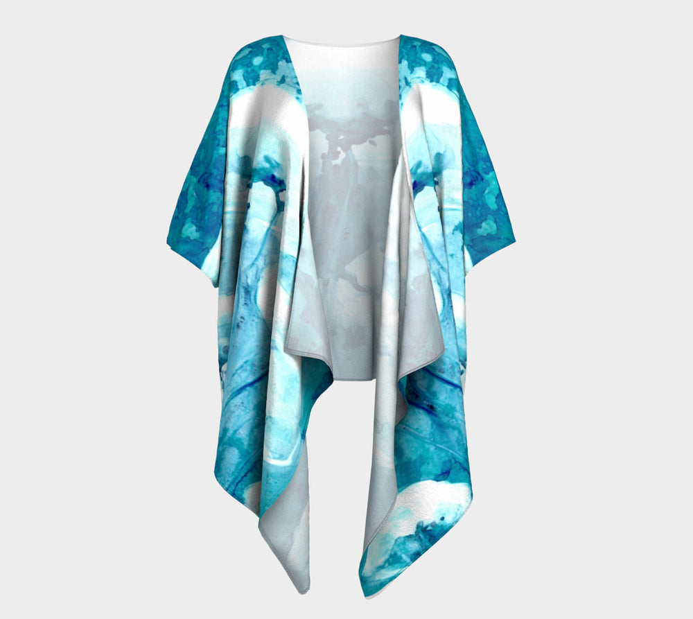 Draped Kimono - Jellyfish Watercolour Painting - Designer Clothing Brazen Design Studio Gray