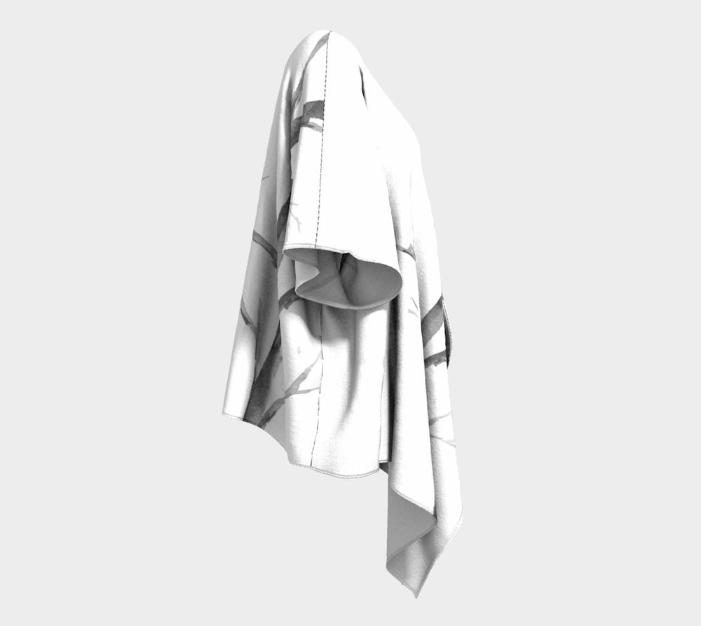 Draped Kimono - Raven Watercolour Painting - Designer Clothing Brazen Design Studio Dim Gray