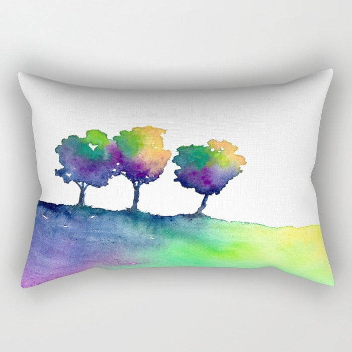 Decorative Pillow Cover - Hue Tree - Woodland Decor - Rainbow Throw Pillow Home Decor Brazen Design Studio Dark Slate Blue