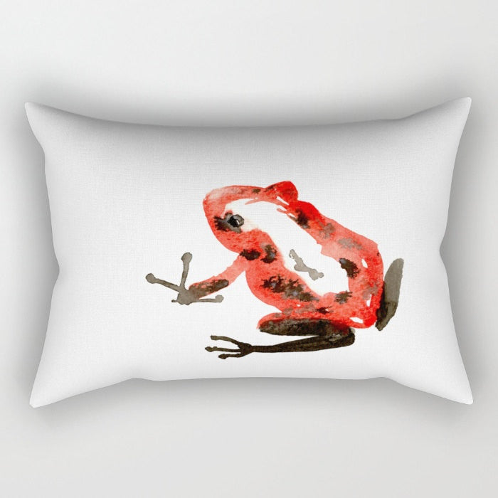 Decorative Pillow Cover - Red Frog Art - Throw Pillow Cushion - Fine Art Home Decor Brazen Design Studio Chocolate