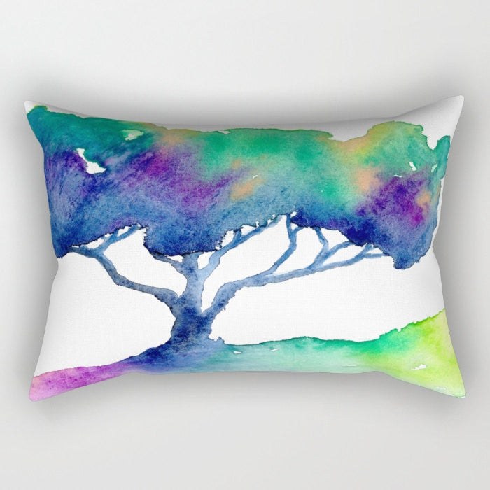 Decorative Pillow Cover - Rainbow Tree - Woodland Decor - Throw Pillow Cushion Home Decor Brazen Design Studio Steel Blue