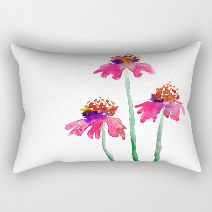 Decorative Pillow Cover - Echinacea Floral - Woodland Decor - Throw Pillow Cushion Home Decor Brazen Design Studio Pale Violet Red