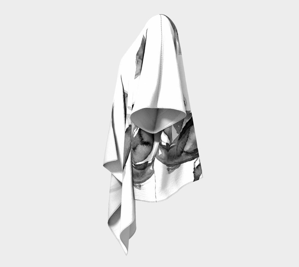 Draped Kimono - Koi Watercolour Painting - Designer Clothing Brazen Design Studio Dim Gray