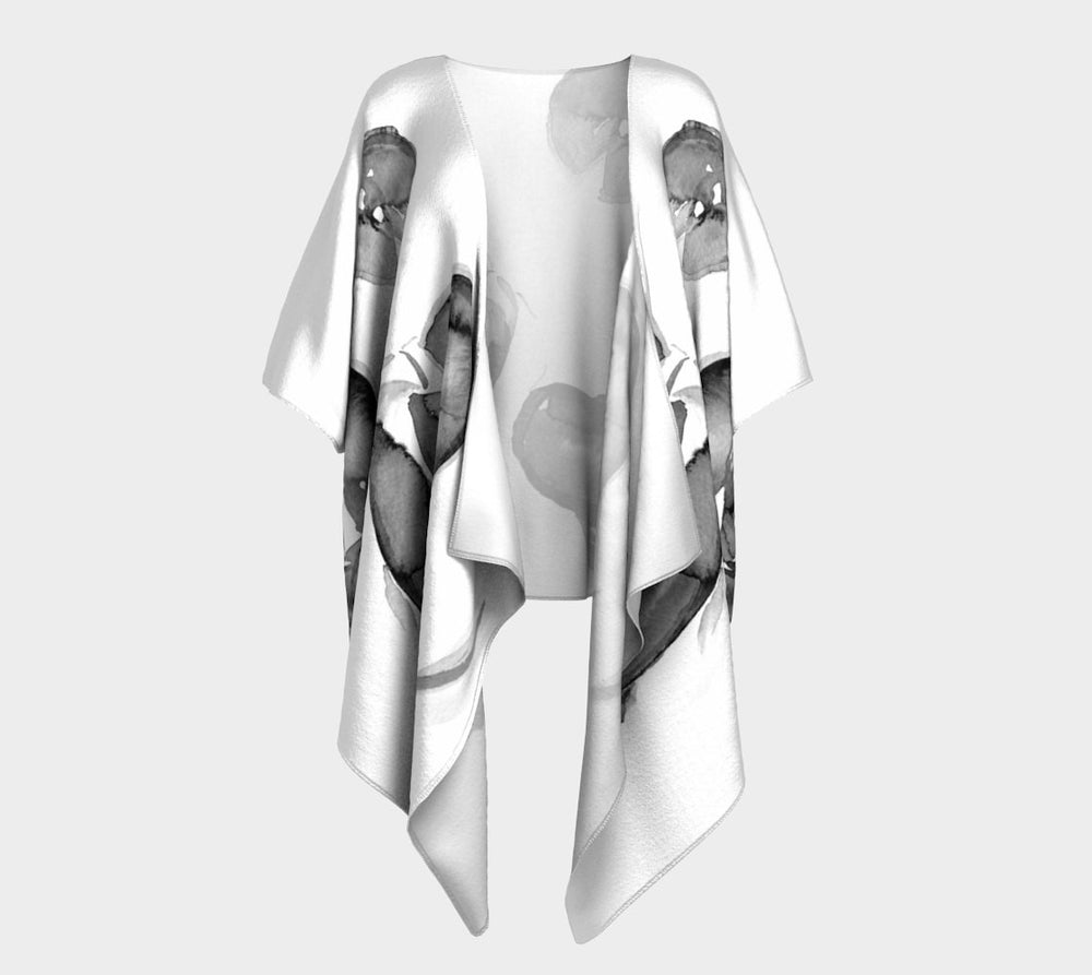 Draped Kimono - Koi Watercolour Painting - Designer Clothing Brazen Design Studio Gray