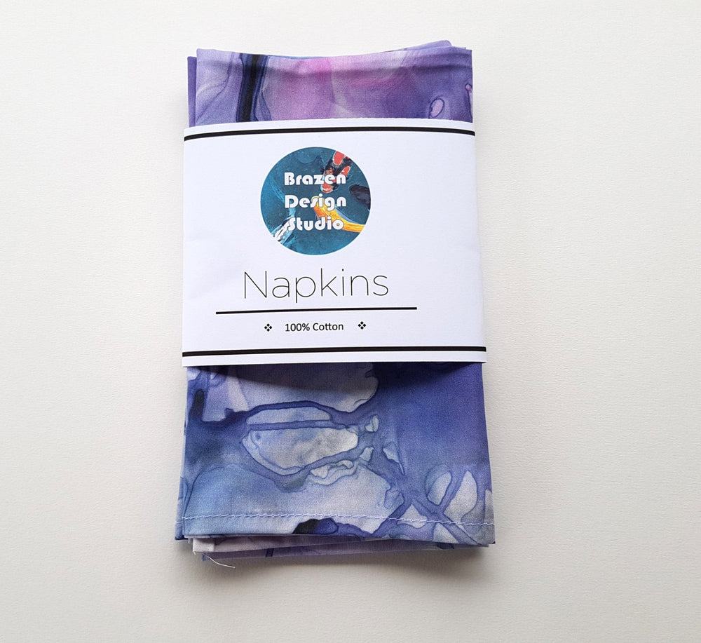 Large Cloth Napkins - Abstract Painting - Fine Dining Textiles Brazen Design Studio Dark Slate Blue