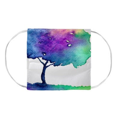 Hue Tree Watercolour Painting - Washable Reusable Fabric Face Mask Brazen Design Studio Dark Orchid