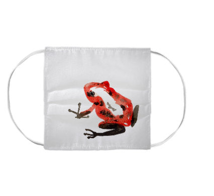 Poison Dart Frog Wildlife Watercolour Painting - Washable Reusable Fabric Face Mask Brazen Design Studio Brown
