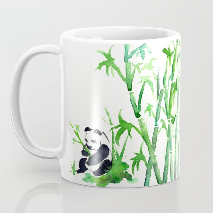 Artistic Panda Bamboo Coffee Mug - Kitchen Decor Mug Drinkware Brazen Design Studio Dark Gray