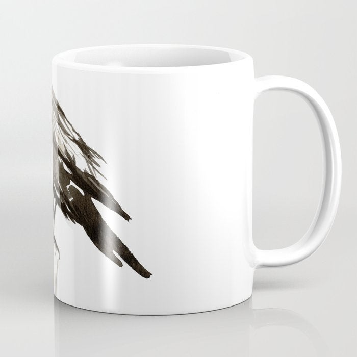 Artistic Raven Black Bird Coffee Mug - Kitchen Decor Mug Drinkware Brazen Design Studio Dark Slate Gray