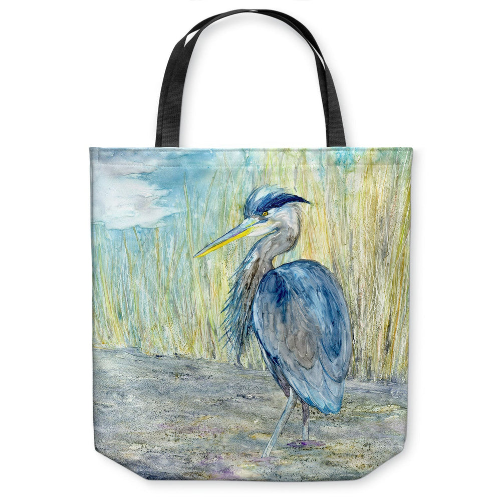 Great Blue Heron Tote Bag -  Bird Watercolor Painting - Shopping Bag Brazen Design Studio Gray