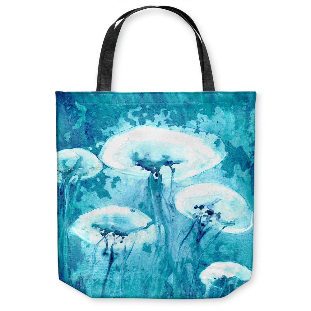 Jellyfish Tote Bag - Ocean Wildlife Watercolor Painting - Shopping Bag Brazen Design Studio Sky Blue