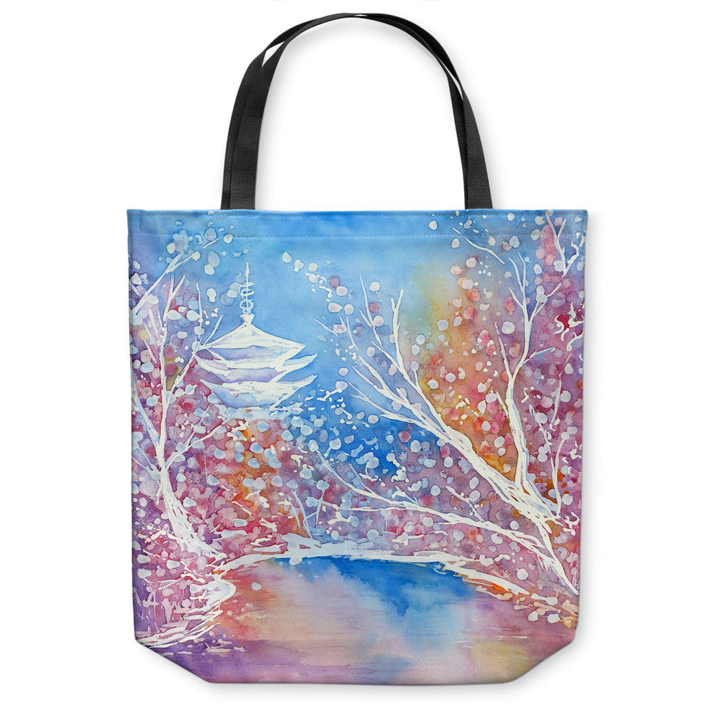 Senso-ji Temple Tote Bag - Watercolor Painting - Shopping Bag Brazen Design Studio Light Steel Blue