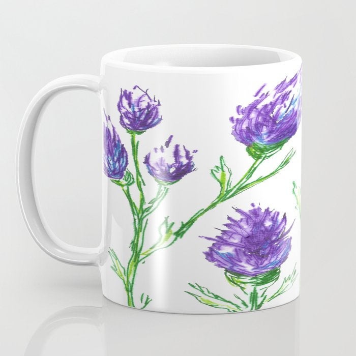 Artistic Clover Floral Coffee Mug - Kitchen Decor Mug Drinkware Brazen Design Studio Medium Purple