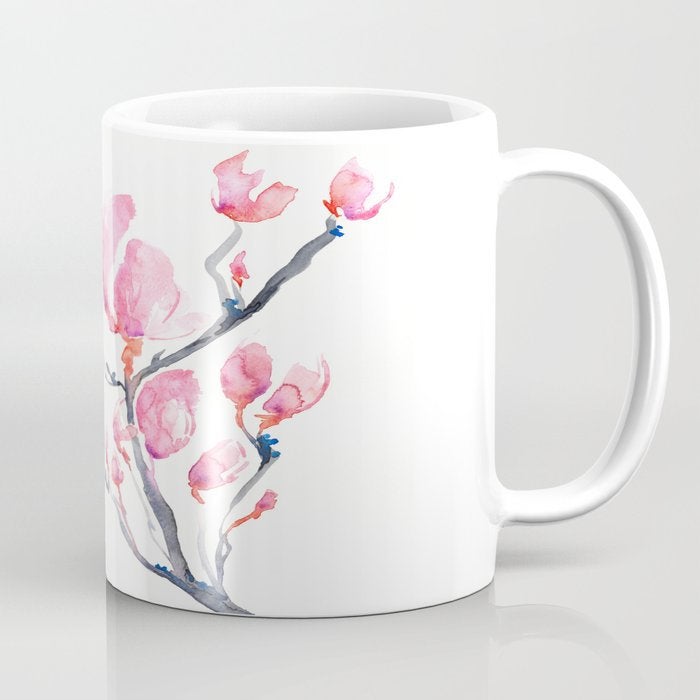 Artistic Japanese Magnolia Botanical Floral Coffee Mug - Kitchen Decor Mug Drinkware Brazen Design Studio Thistle