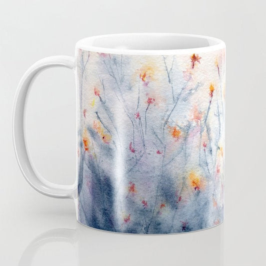 Artistic Wildflowers Floral Coffee Mug - Kitchen Decor Mug Drinkware Brazen Design Studio Gray