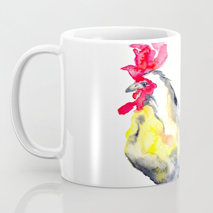 Artistic Rooster Coffee Mug - Kitchen Decor Mug Drinkware Brazen Design Studio Medium Violet Red