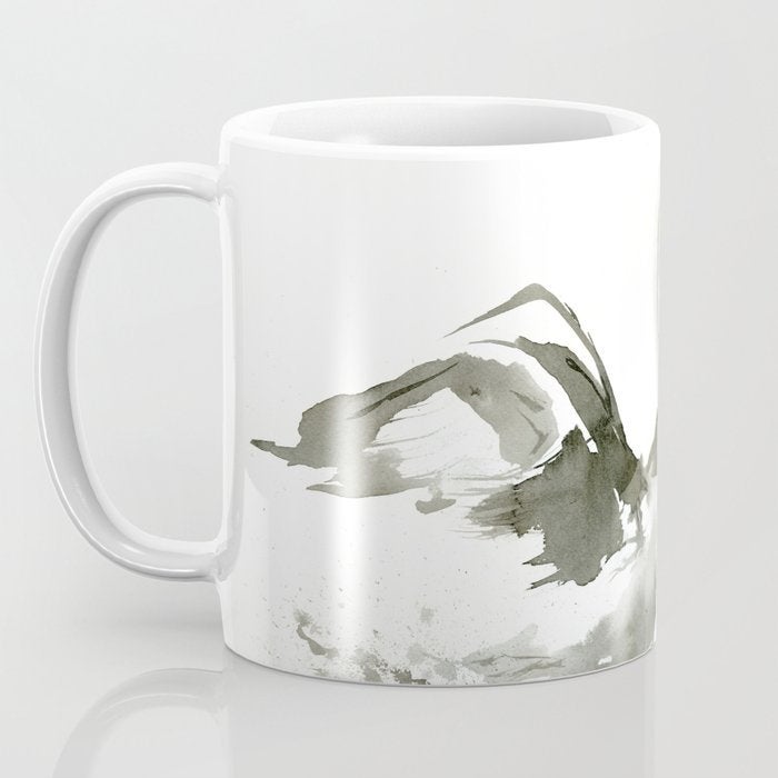 Artistic Swan Coffee Mug - Kitchen Decor Mug Drinkware Brazen Design Studio Dark Gray
