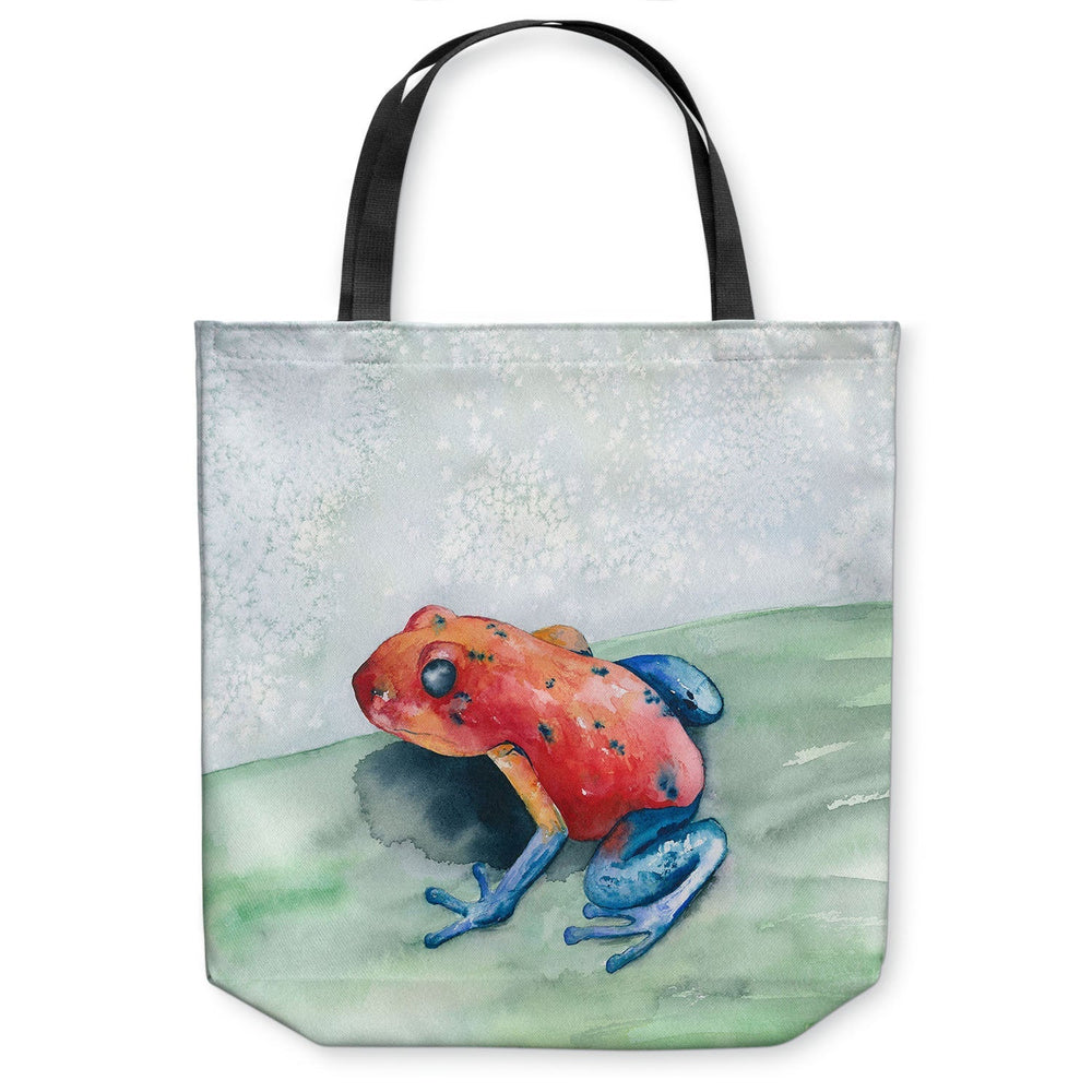 Blue Jean Tree Frog Wildlife Tote Bag -  Watercolor Painting - Shopping Bag Brazen Design Studio Light Gray