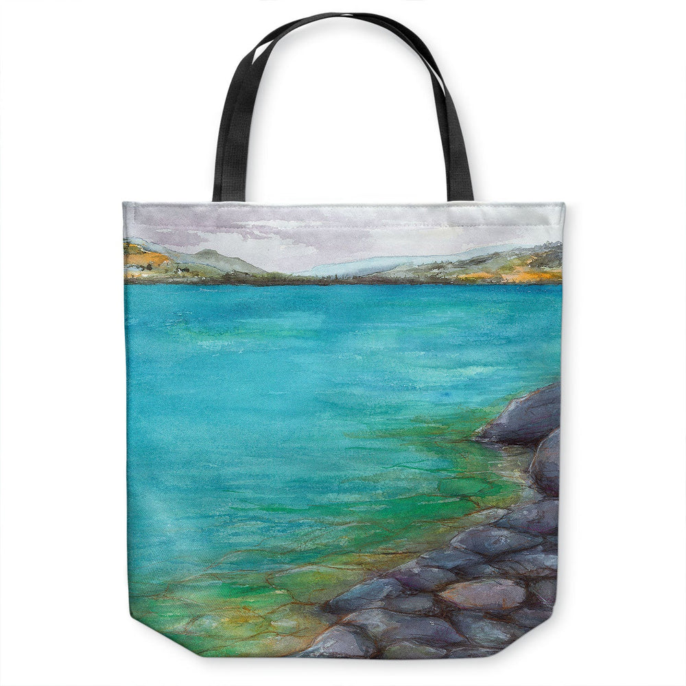 Kalamalka Lake Tote Bag - Watercolor Painting - Shopping Bag Brazen Design Studio Light Sea Green