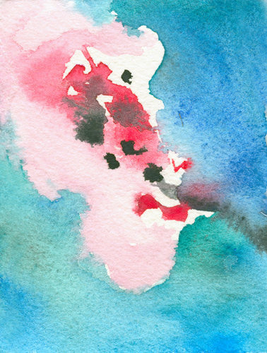 Watercolor Painting - Cherry Blossom Abstract Art Print - Pink Blue Home Decor Brazen Design Studio Misty Rose
