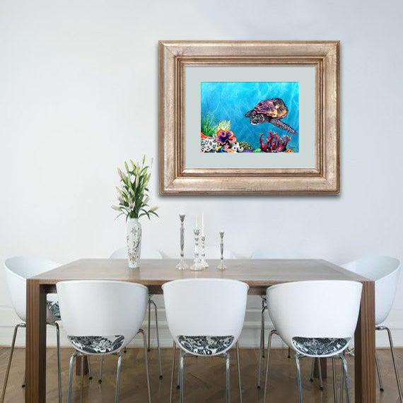 Art Print - Sea Turtle - Ocean Wildlife - Watercolor Painting Brazen Design Studio Lavender