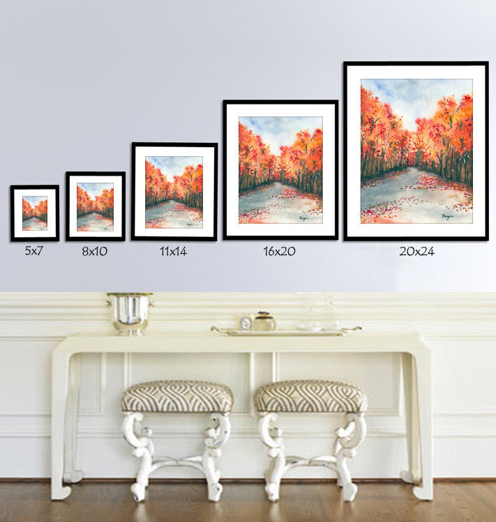 Watercolor Painting - Autumn Reflections - Impressionist Seascape Art Print Brazen Design Studio Lavender
