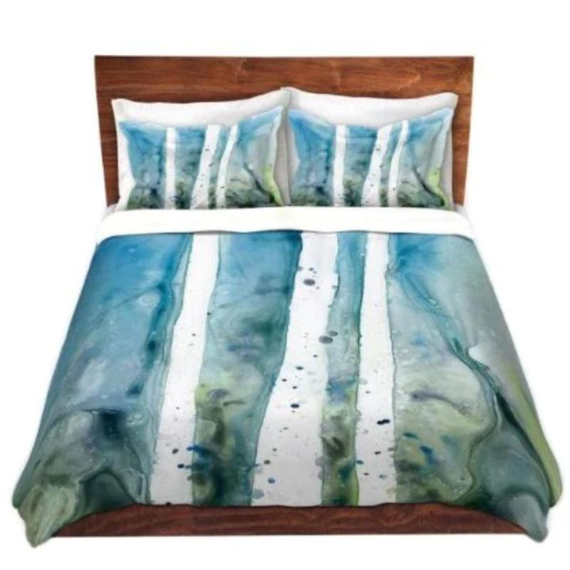 Faerie Duvet Cover - Nature Modern Bedding - Twin Queen or King Size Duvet or Comforter Brazen Design Studio Light Slate Gray