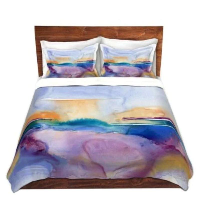 Abstract Ocean Duvet Cover - Crystal Blue Persuasion - Seascape Nature Modern Bedding - Twin Queen or King Size Duvet or Comforter Brazen Design Studio Gray