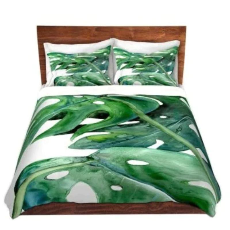 Botanical Duvet Cover - Nature Modern Bedding - Twin Queen or King Size Duvet or Comforter Brazen Design Studio Dim Gray