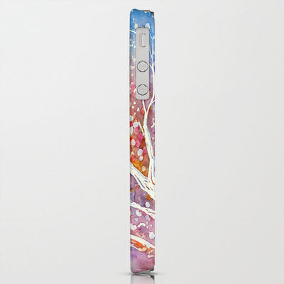 Floral Phone Case Japanese Temple - Cherry Blossoms Painting - Designer iPhone Samsung Case Brazen Design Studio Rosy Brown