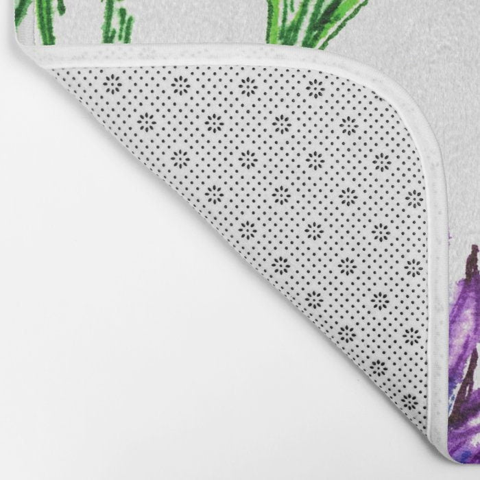 Clover Bath Mat - Floral Bathroom Mats - Flower Bath Decor - Bathroom Rugs - Home Decor Brazen Design Studio Light Gray