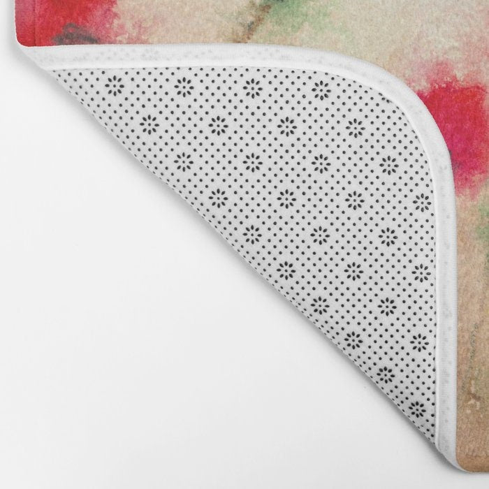 Poppies Bath Mat - Floral Bathroom Mats - Flower Bath Decor - Bathroom Rugs - Home Decor Brazen Design Studio Light Gray