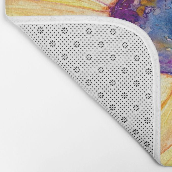Sunflower Bath Mat - Floral Bathroom Mats - Flower Bath Decor - Bathroom Rugs - Home Decor Brazen Design Studio Light Gray