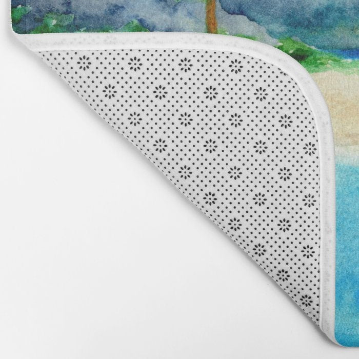 Sandy Cove Bath Mat - Landscape Bathroom Mats - Bath Decor - Bathroom Rugs - Home Decor Brazen Design Studio Light Gray