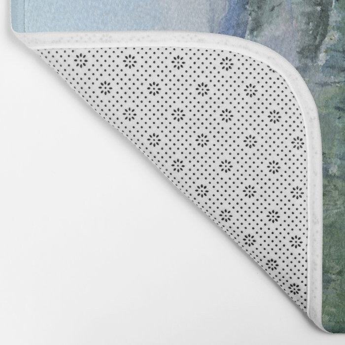 Misty Mountains Bath Mat - Landscape Bathroom Mats - Bath Decor - Bathroom Rugs - Home Decor Brazen Design Studio Light Gray