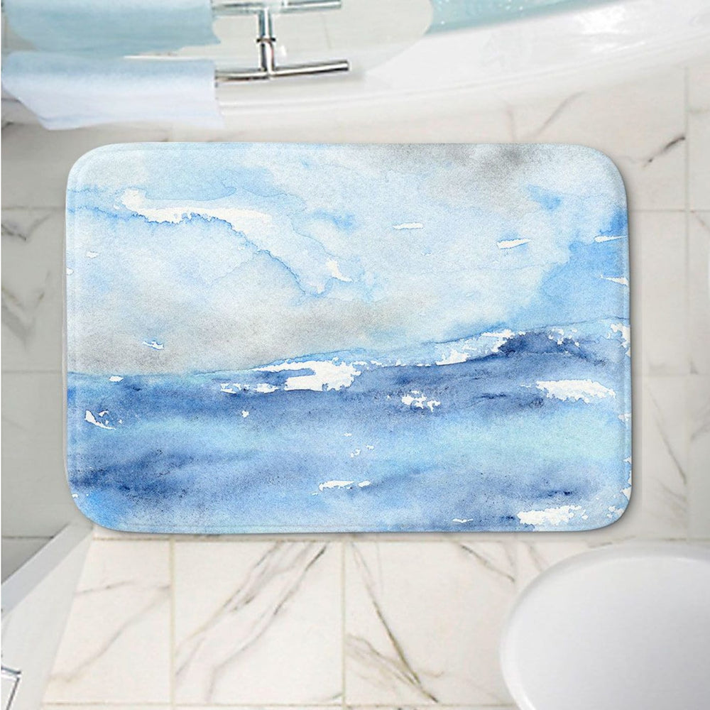Tempest Ocean Wave Bath Mat - Seascape Bathroom Mats - Bath Decor - Bathroom Rugs - Home Decor Brazen Design Studio Light Gray