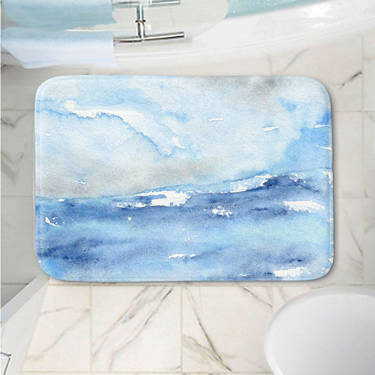 Tempest Ocean Wave Bath Mat - Seascape Bathroom Mats - Bath Decor - Bathroom Rugs - Home Decor Brazen Design Studio Light Gray