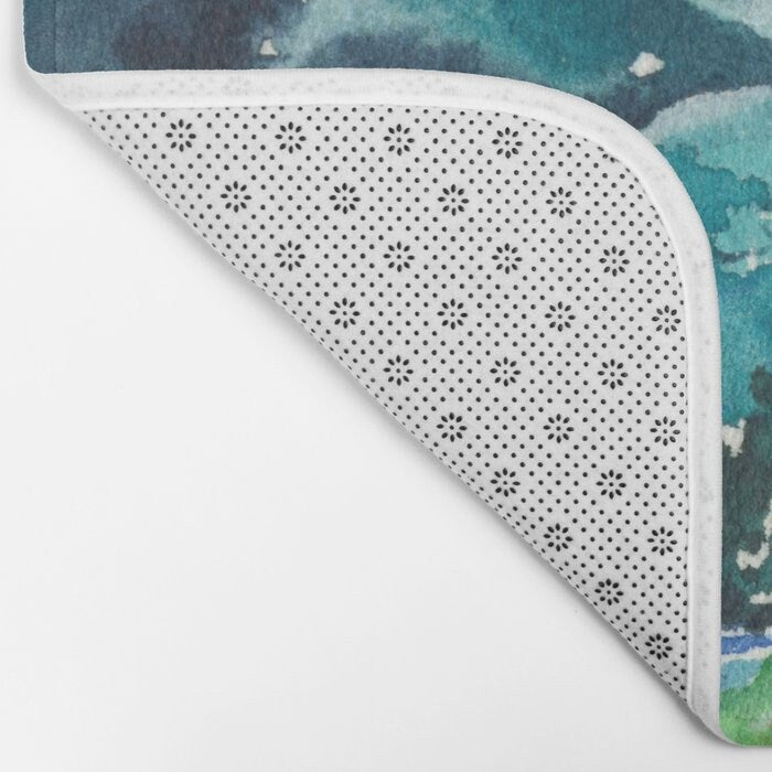 Mountain Meadow Bath Mat - Landscape Bathroom Mats - Valley of Dreams Bath Decor - Bathroom Rugs - Home Decor Brazen Design Studio Lavender
