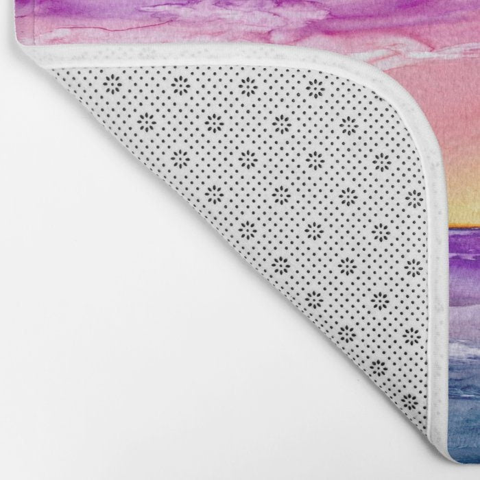 Tormenta Bath Mat - Seascape Bathroom Mats - Bath Decor - Bathroom Rugs - Home Decor Brazen Design Studio Light Gray