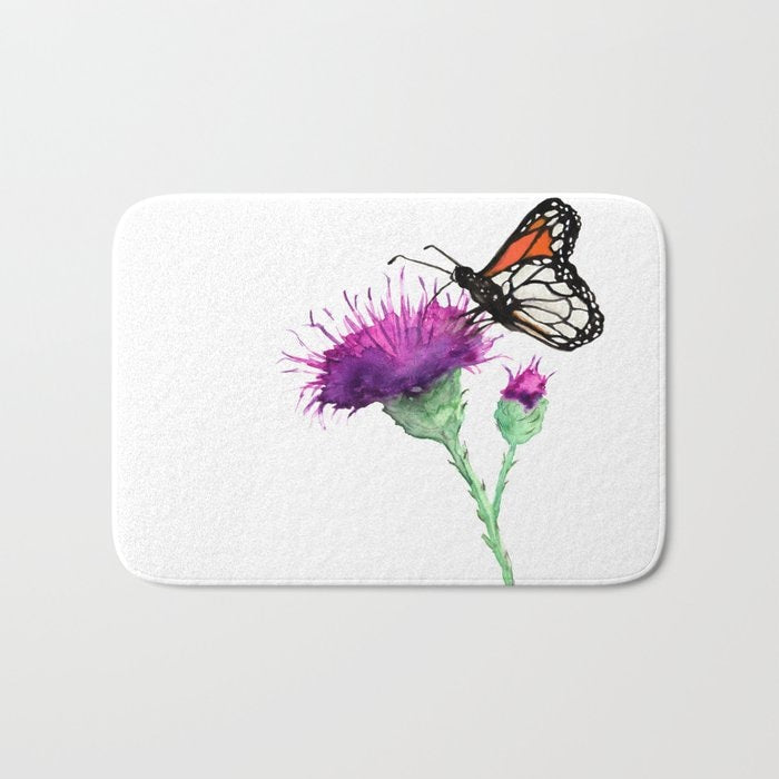Monarch Bath Mat - Landscape Bathroom Mats - Bath Decor - Bathroom Rugs - Home Decor Brazen Design Studio Lavender
