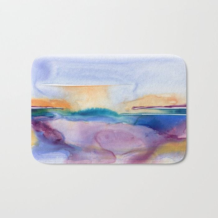 Crystal Blue Bath Mat - Landscape Bathroom Mats - Bath Decor - Bathroom Rugs - Home Decor Brazen Design Studio Light Gray