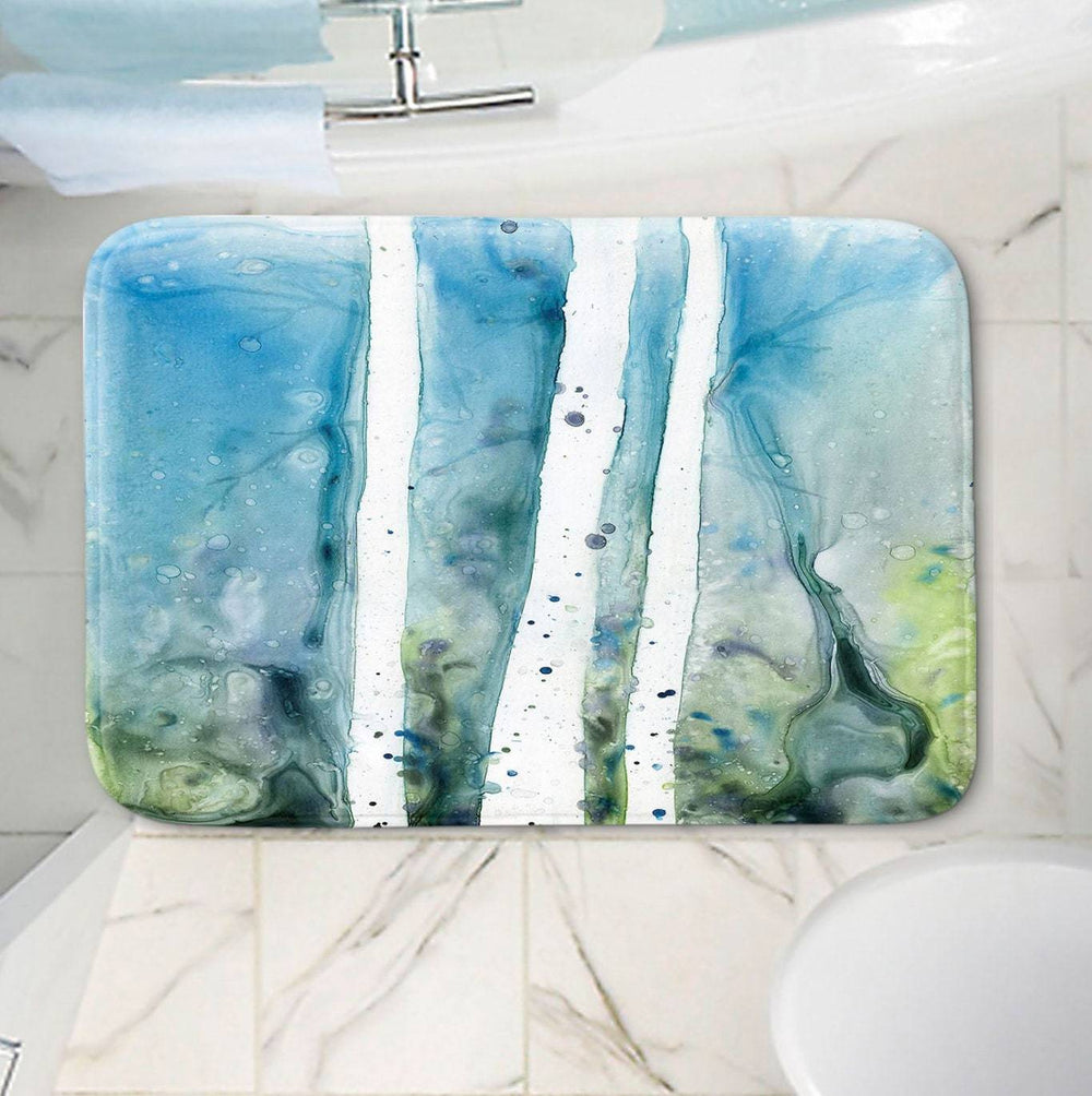 Faerie Forest Bath Mat - Landscape Bathroom Mats - Bath Decor - Bathroom Rugs - Home Decor Brazen Design Studio Light Gray