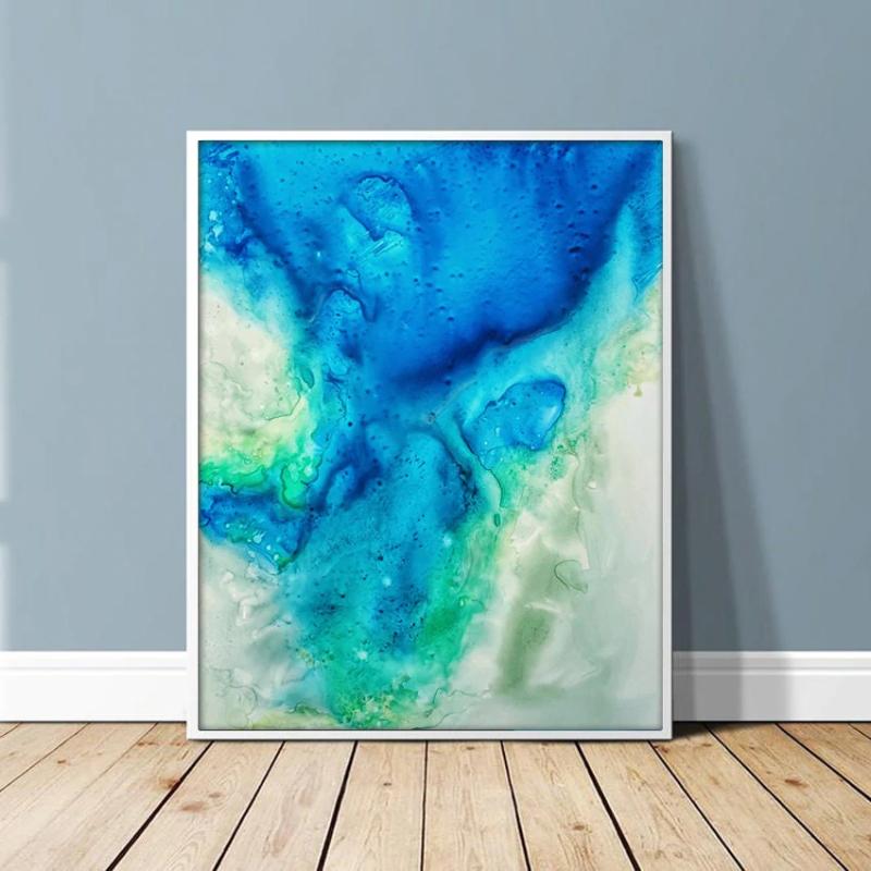 Adriatic Sea - Original Abstract Watercolor Painting on Yupo Brazen Edwards Dark Gray