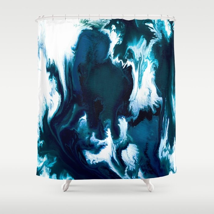 Shower Curtain Tidal Wave Abstract Fluid Painting - Artistic Bathroom - Colorful Modern Vibrant Bathroom Décor Brazen Design Studio Lavender
