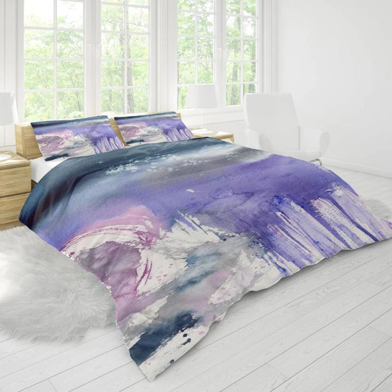 Abstract Art Duvet Cover - Midnight Confessions - Artistic Modern Bedding - Twin Queen or King Size Duvet or Comforter Brazen Design Studio Light Gray