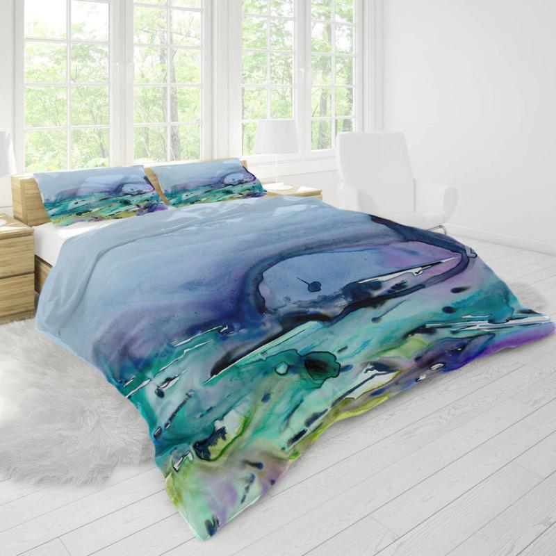 Abstract Vineyard Duvet Cover - Watercolour Painting Bedding - Twin Queen or King Size Duvet or Comforter Brazen Design Studio Light Gray
